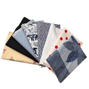 Lot of 9 Vintage printed Cotton - 12 Meters  Quilting Craft Sewing Projects